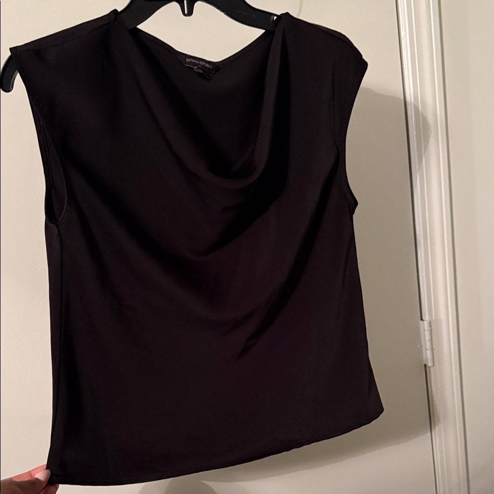 Banana Republic Classic Black Drape Blouse